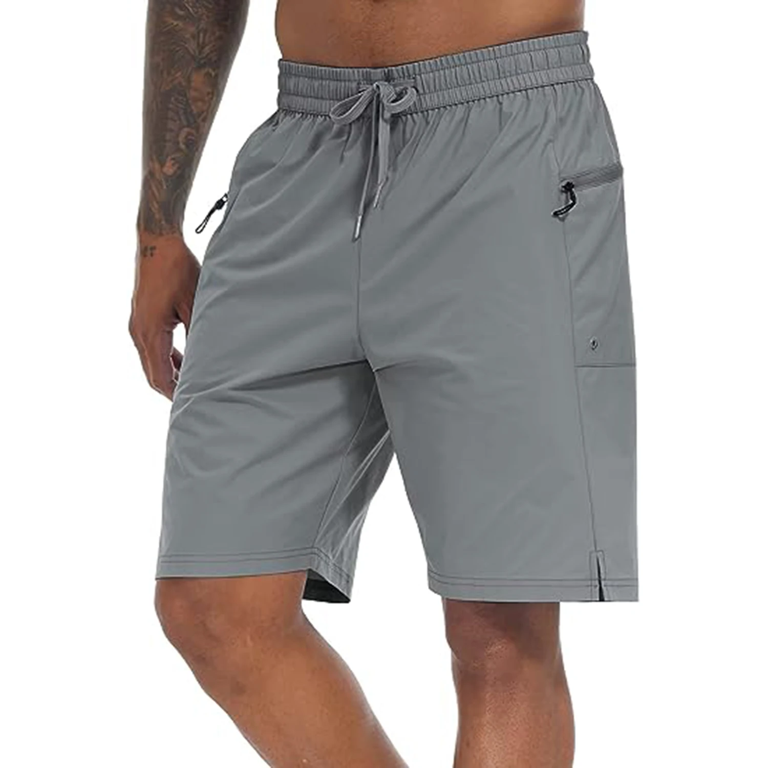 

Mens Swimming Trunks Quick Dry Board Shorts with Mesh Lining and Zipper Pockets Solid Color Breathable Beach Shorts