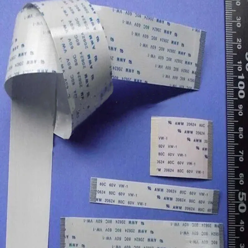 Flat Flex ribbon FFC cable 4 - 80 pin 30 - 8000mm long pitch 0.5mm 0.8mm 1.0mm 1.25mm 2.54mm awm vw-1