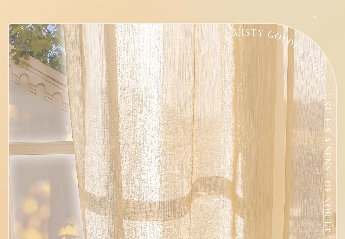 ستارة نافذة فاخرة خفيفة الوزن لشاشة Dream Gilt ستارة شفافة غير شفافة لغرفة النوم وغرفة المعيشة