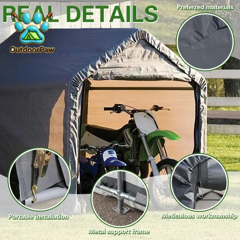 Outdoor Rainproof Dustproof Sunscreen Carport Storage Room Balcony Sundries Canopy Garden Storage Shed Motorcycle Shed Garage
