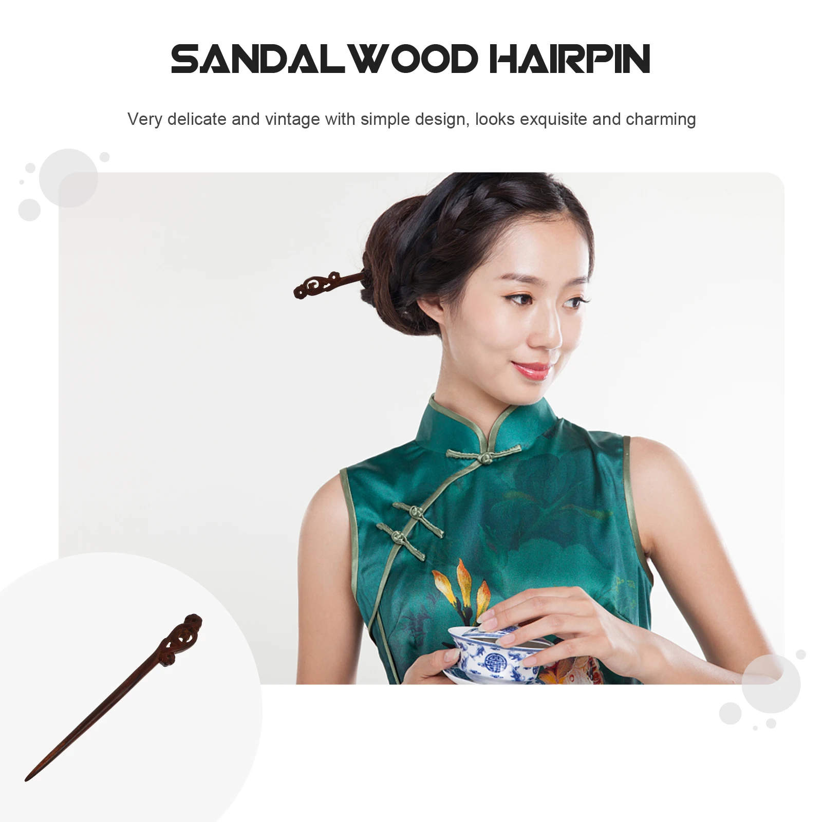 

S Hairpin Wooden Chopstick Simple Design Lady Girl Vintage Headdress Hair Tool Stylish Appearance Fine Workmanship