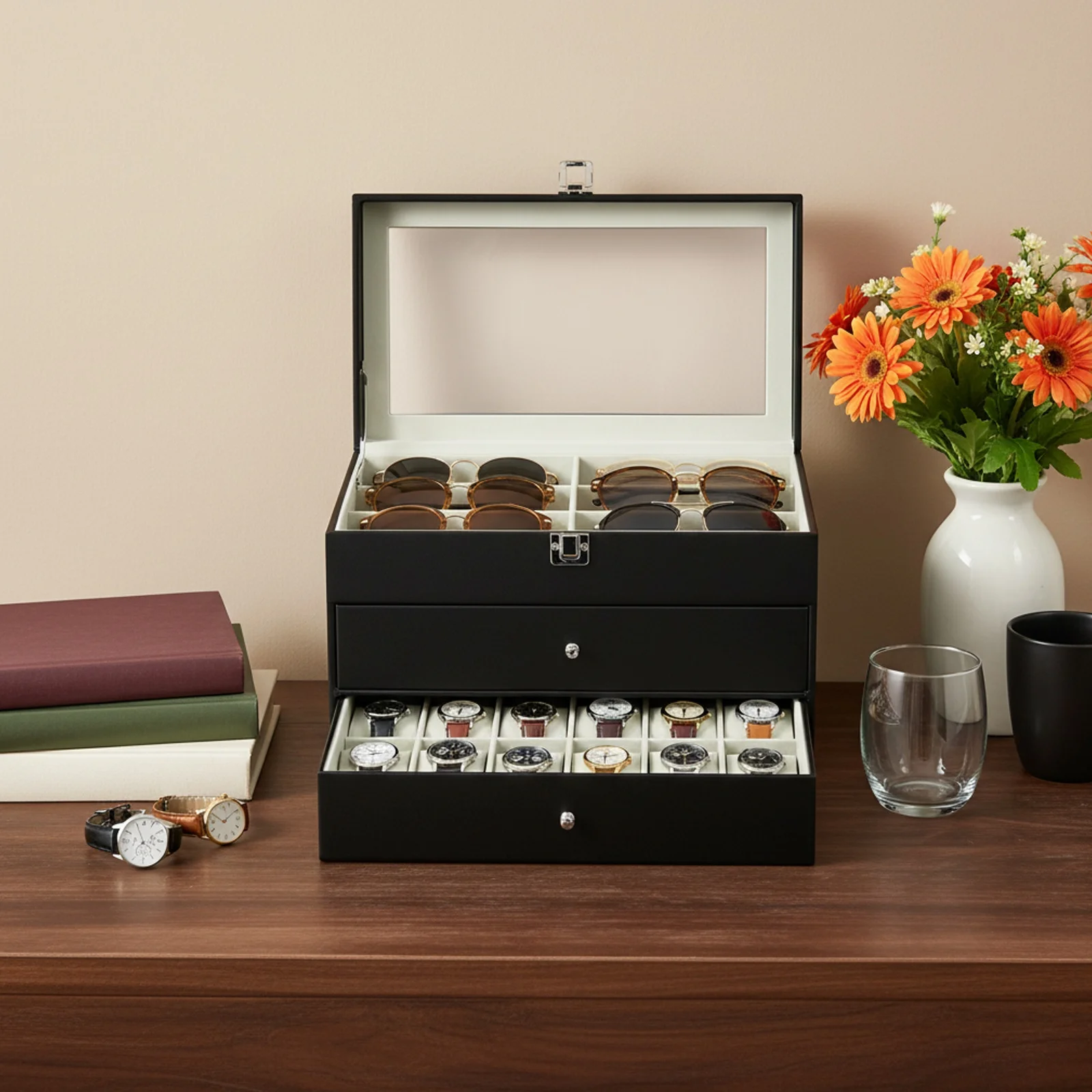 Watch Box Watches and Glasses - Winter Clothing Organizer 评论和价格