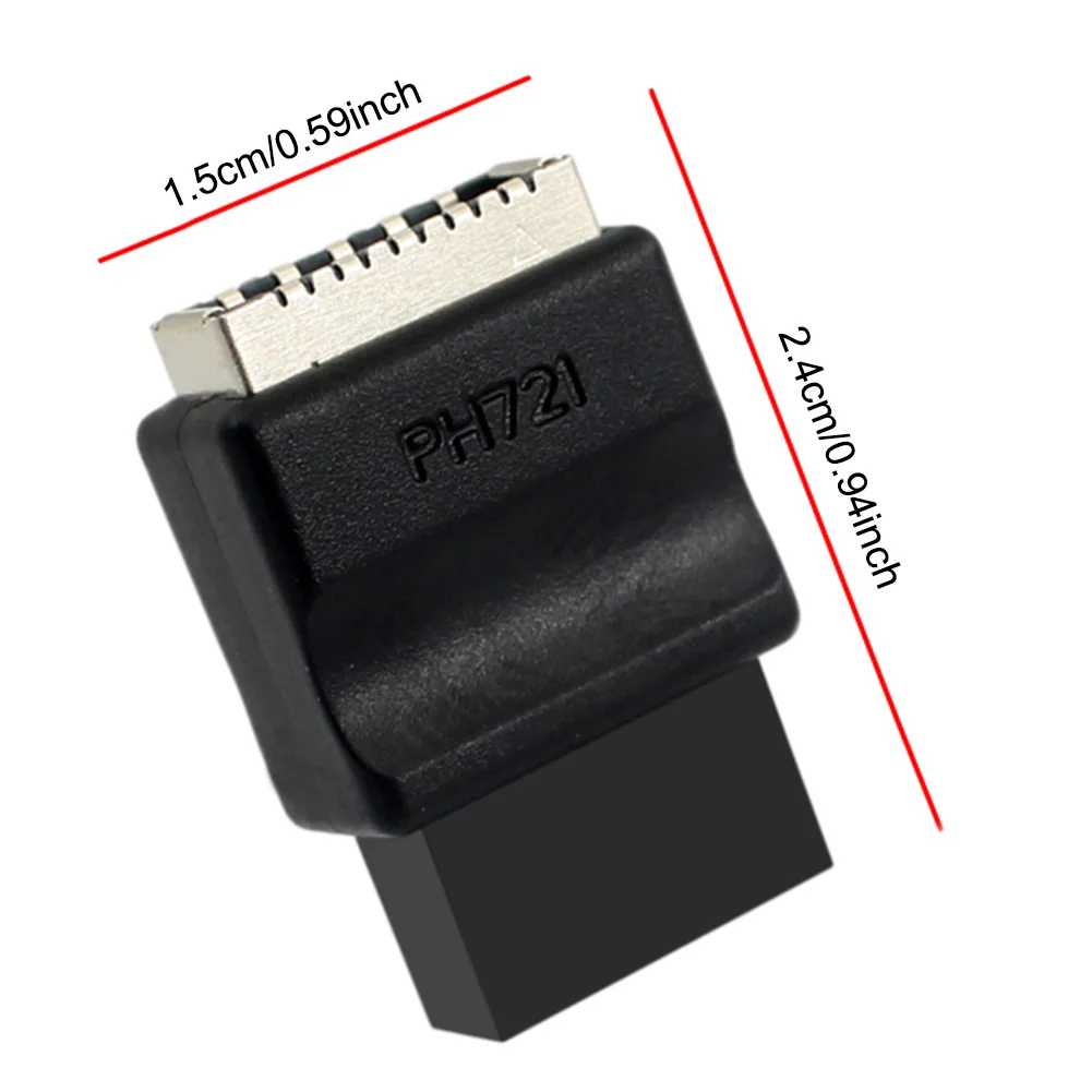 1/2 قطعة اللوحة الأم USB 2.0 9-Pin إلى Type-E اللوحة الأمامية رأس تمديد محول TYPE-E واجهة رأس محول للكمبيوتر المكتبي