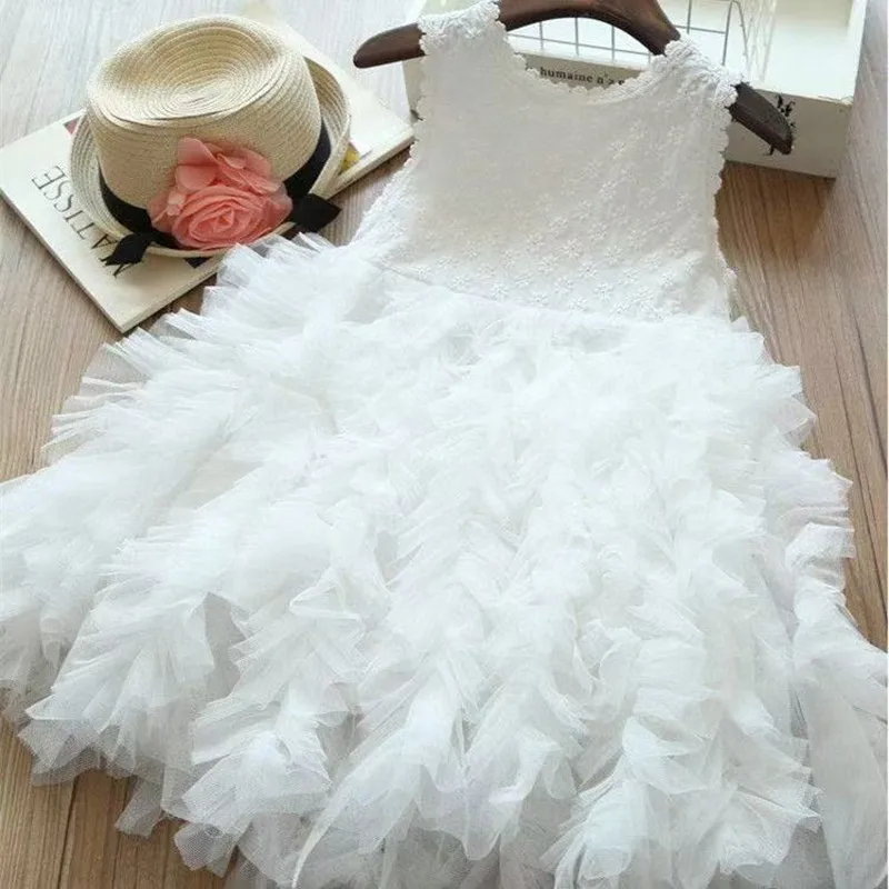 

Baby Girl Princess Dress Round Collar Sleeveless Baby Party Dress 100-140CM