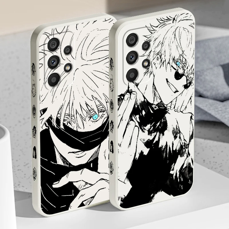 Anime G Gojo Awakens Fashion Liquid Left Rope For Samsung A53 A52 S A33 A32 A51 A71 A21S A13 A73 A50 A72 A23 A12 5G Cover