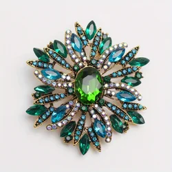 Gift Large Size Luxury Rhinestone Flower Brooch Jewelry Ladies Elegant Exaggerated Corsage Accessories Party Pin