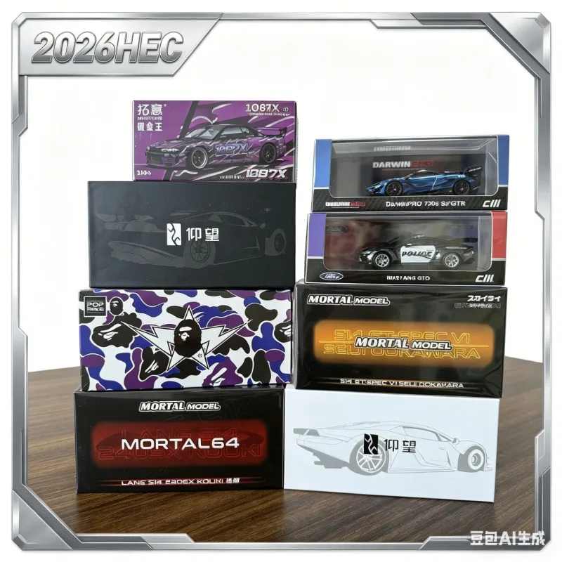 2026 HEC 1:64 Brand Alloy Casting Automobile Models, Adult Static Decorative Items,High-end male toy holiday gift。