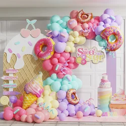 188pcs/Set Giant Macaron Donuts Candy Pink Donut Ice Cream Foil Balloons Kids Girl Wedding Birthday Baby Shower Party Decor