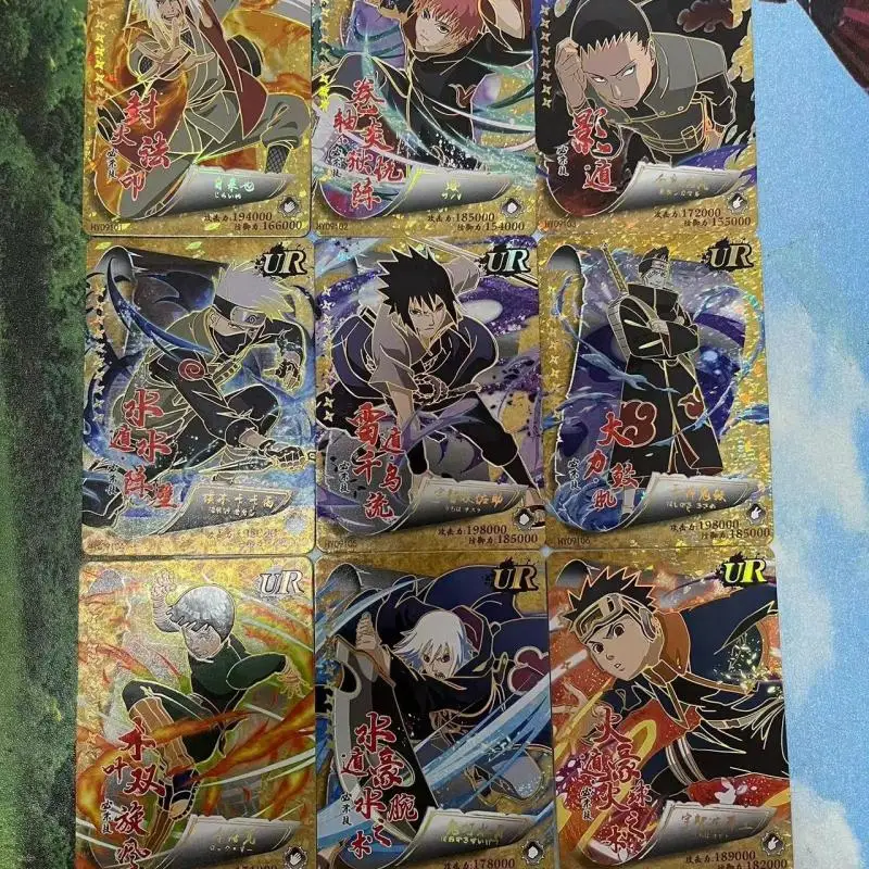 Naruto Rare Ur Toy Card Uchiha Sasuke Uzumaki Naruto Kakashi Anime Characters Bronzing Collection Flash Card Christmas Gift