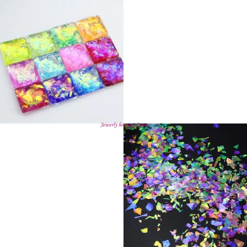 

Набор флэш-пленок с большими фрагментами и блестками для маникюра/свадебного украшения ногтей