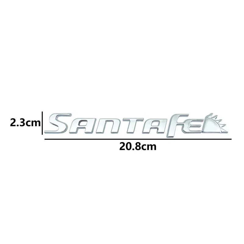 Car Rear Trunk 3D ABS SANTAFE Letter Taigate Styling Decals Emblem Badge Sticker For SANTA FE