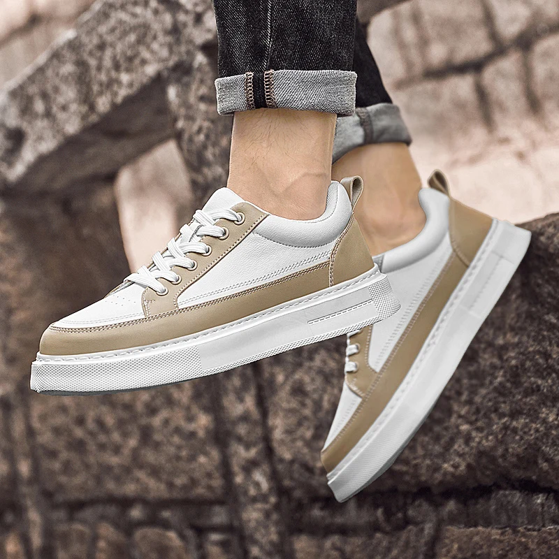 

Модные молодежные удобные кроссовки на толстой подошве, брендовые универсальные кожаные туфли для поездок на работу, классические мужские оксфорды на шнуровке