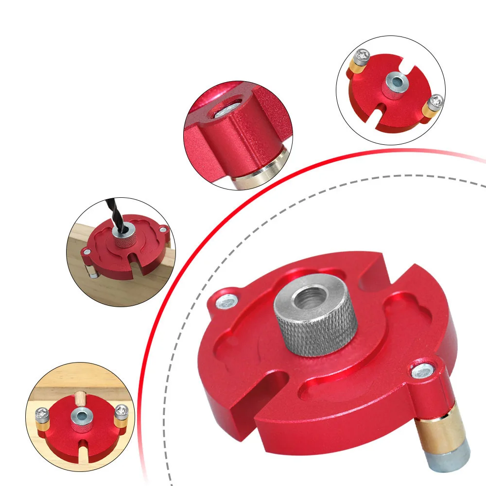 Woodworking Self Centering Dowel Jig Kit W 3-10mm Steel Bushing - Aluminum Vertical Hole Jig Wood Splicing Drill Guide Locator ﻿