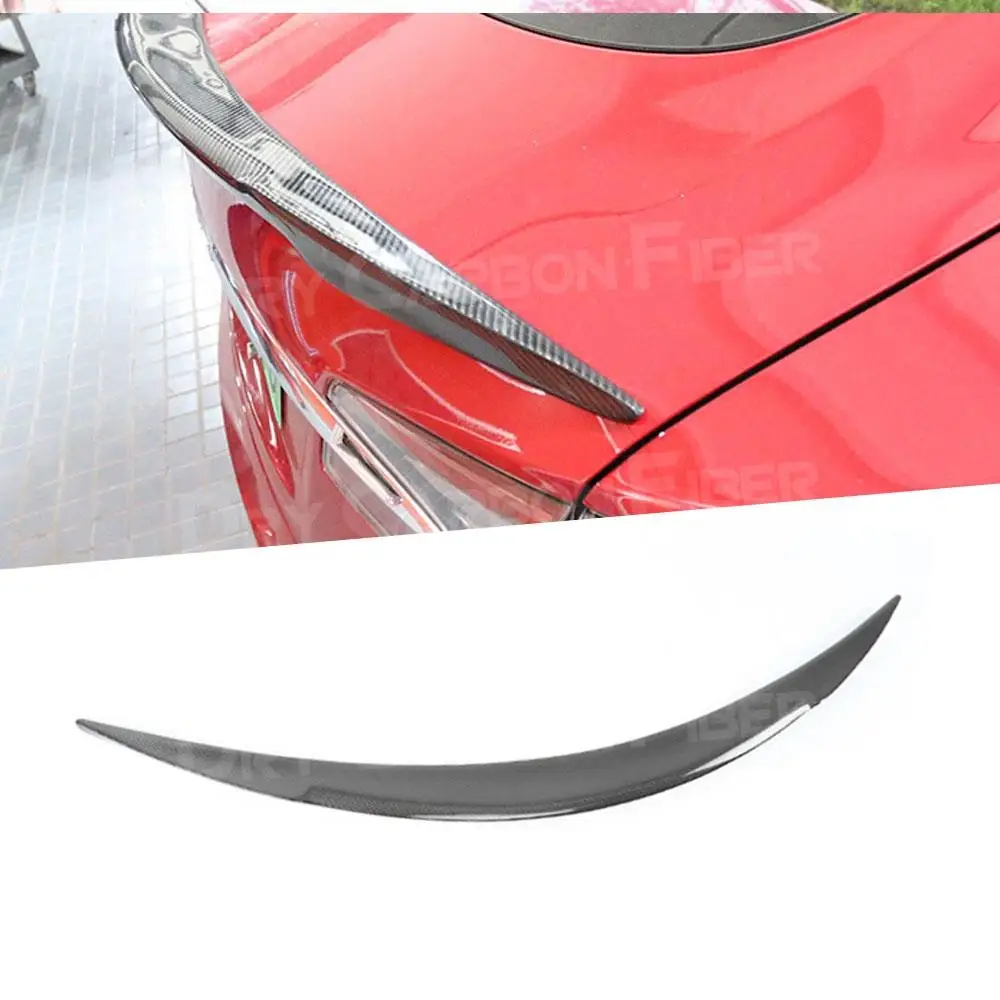 

Carbon Fiber Rear Spoiler Boot Lid Duck Wings for Tesla Model S Sedan 60 70 75 85 90 D P85D P90D P100D 2012 - 2019 Car Styling