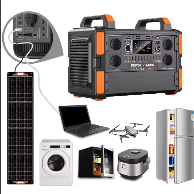 All in One Power Station 220V Ev 1000W Portable Power Lithium Battery 1000Wh Mobile Portable Power Supply for Home Camping