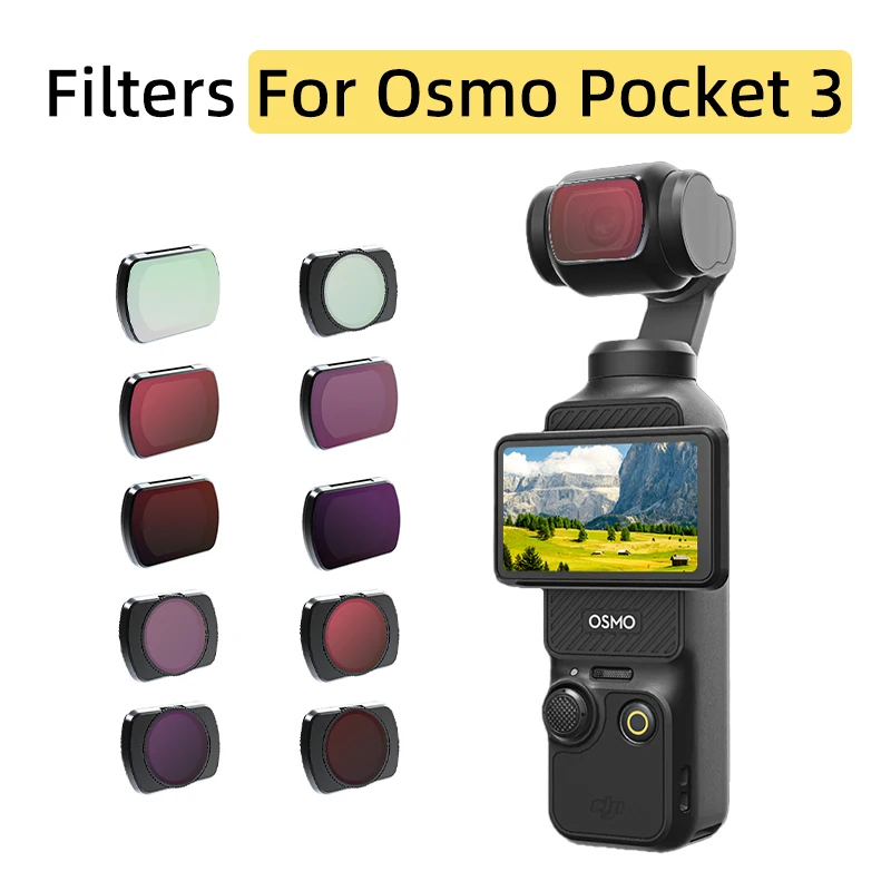 DJI Osmo Pocket 3 Sports Camera Lens Filtros, Filtro ND UV ajustável, Acessório Fotografia Luz suave, CPL ND8 16 32 64PL Conjunto