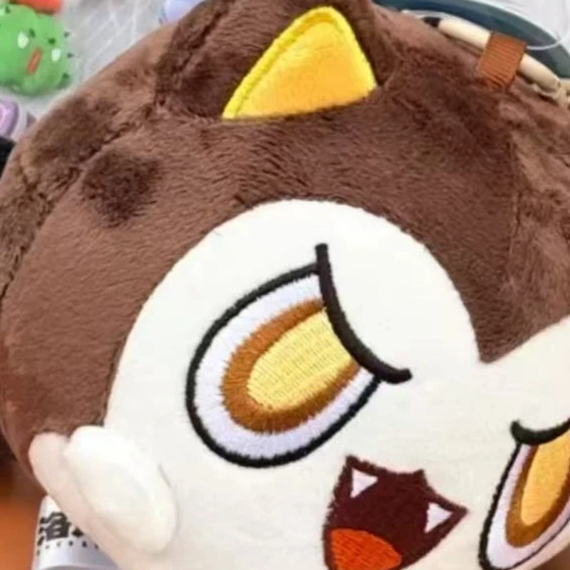 

Stuffed Animals New Rock Kingdom Mobile Game Merch Devil Ding Plush Toys Round Squishy Stress Relief Bag Pendant Keychain Gift