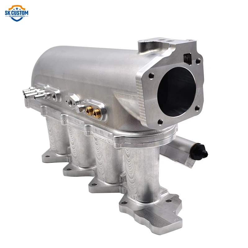 مخصص 70mm CNC البليت الألومنيوم مشعب السحب لسباق محرك ميتسوبيشي 4G93