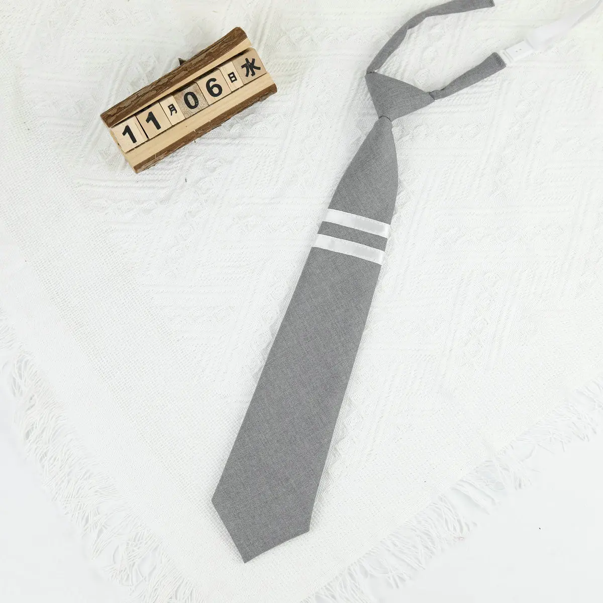 Faul grau jk Krawatten Frauen gestreifte Baumwolle Krawatte Mädchen japanischen Stil für jk Uniform niedlichen Krawatte Hemden Schulmädchen Accessoires – Detail 12