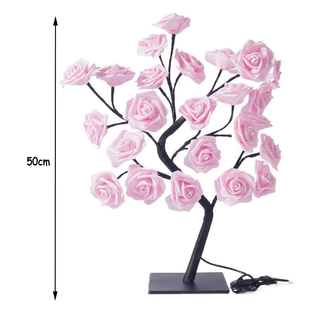 24leds rosa árvore ramo luzes usb alimentado ambience candeeiro de mesa para o casamento natal dia dos namorados festa quarto decoração presente