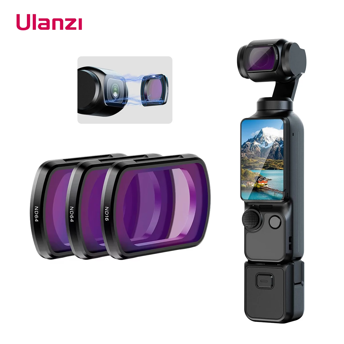 

U​lanzi PK-03 ND Filter Kit for DJI OSMO POCKET 3 ND16/64/256 DJI OSMO POCKET 3 Accessories Magnetic Filters Kit