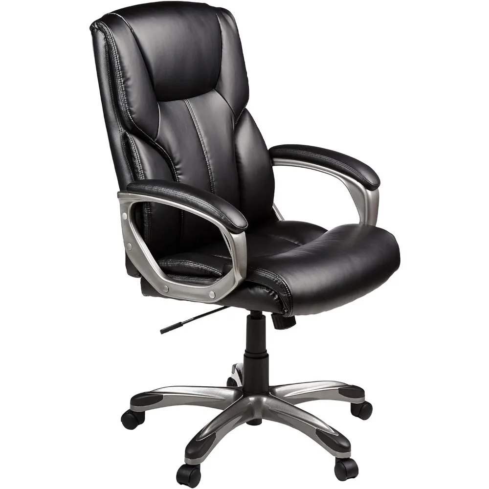 

Executive Home Office Desk Chair with Padded Armrests, Adjustable Height and Tilt, Rolling Swivel Chair, 275 Pound Capacity, Bl