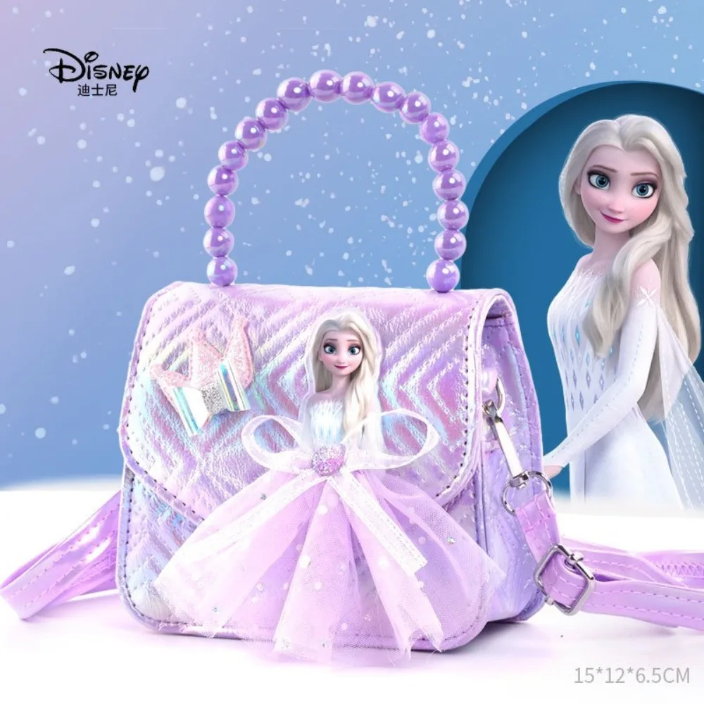 디즈니 겨울왕국 엘사 공주 만화 글리터 크로스바디 백 귀여운 스팽글 핸드백 어린이 유아 소녀 패션 카와이 지갑 클러치 백