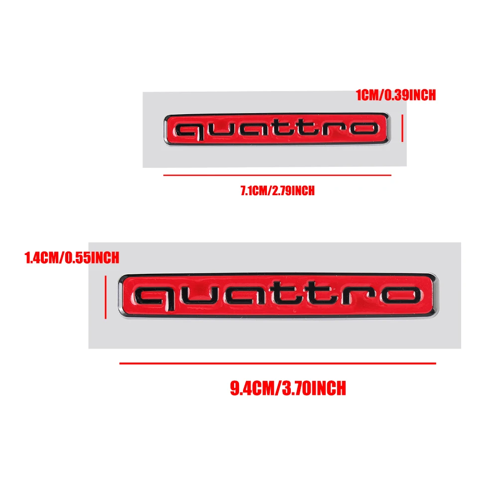 3D металлическая эмблема QUATTRO, наклейка для украшения автомобиля, аксессуары для авто, колпачок для клапана, для Quattro, для Audi Sline, TT, Q2, Q3, Q5, Q7, Q8, A6, A7, R8