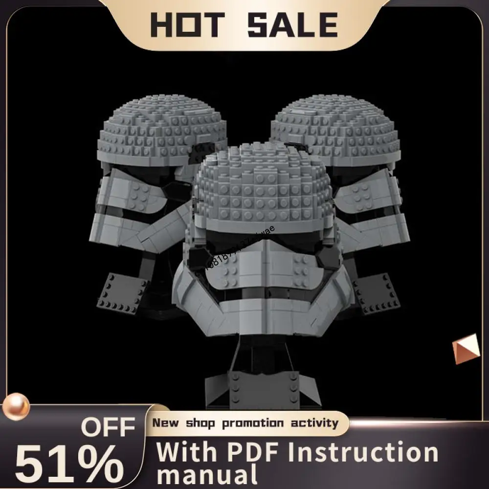 

Новинка, 689 шт., знаменитая звезда, боевой фильм, Moc, белый шлем, модель, пазлы на заказ, креативные идеи «сделай сам», детские игрушки, подарки на день рождения, Рождество