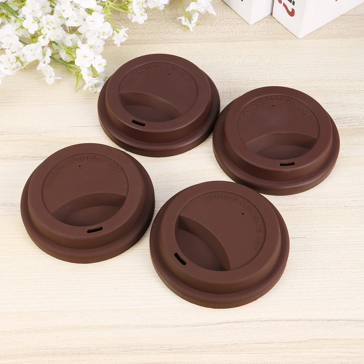 

4pcs Coffee Cup Lid Dustproof Covers Water Lids Replacement Silicone Drink Cover Suitable Ceramic Glass Plastic Paper Cups
