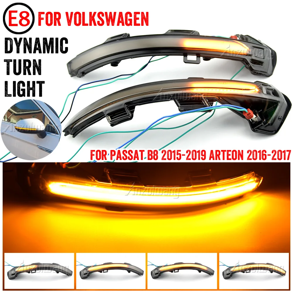 

LED Turn Signal Light For VW New Passat B8 Arteon Rearview Side Mirror Dynamic Sequential Blinker Indicator 2015 2016 2017