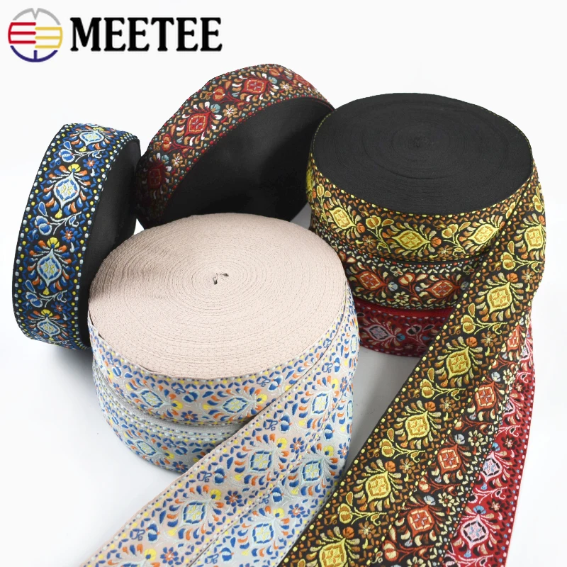 

5/10Yard 5cm Jacquard Webbing Strap Belt Sling Bias Binding Clothes Backpack Decorative Braid Ribbon Band DIY Sewing Accessories