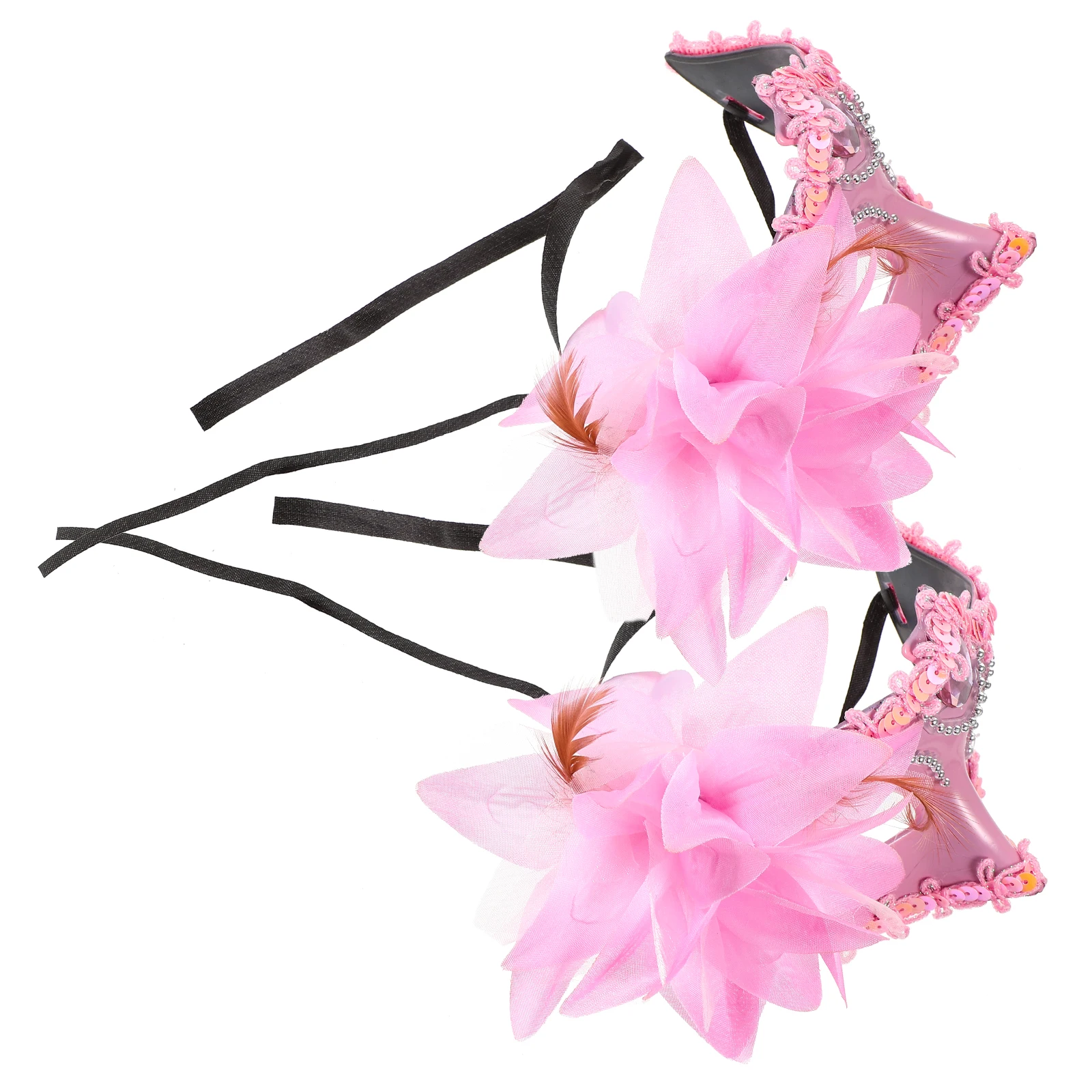 

2pcs Masquerade Flower Face Masks Adjustable Luxury Delicate Party Supplies Chic Ball Wedding Cosplay Decorative Carnival Half
