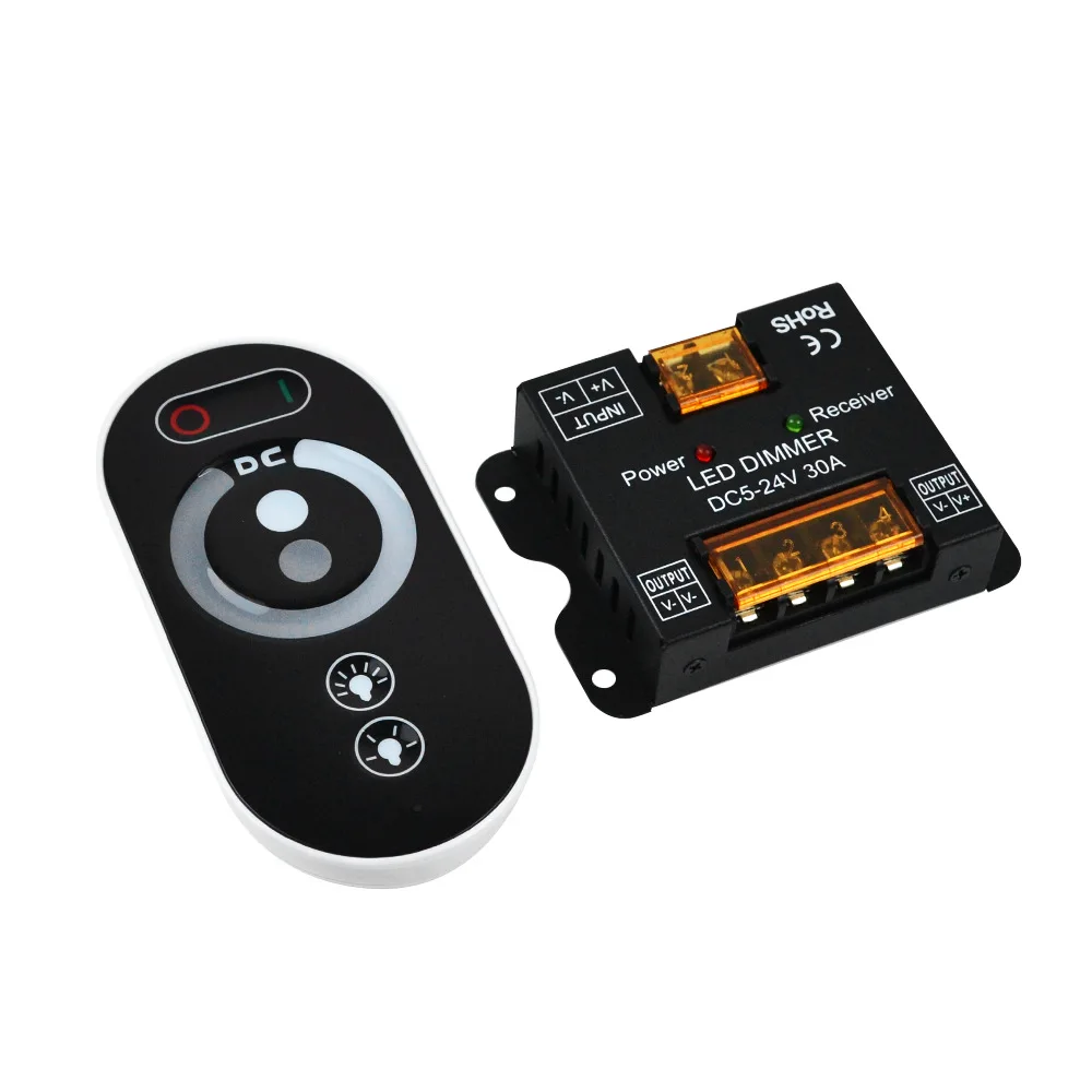 Small Iron Shell Controller Touch Remote Control Indicator Dc5-24V 30A 6Key Single Light Cct Rgb Smd Cob Strip Dimmer Controller