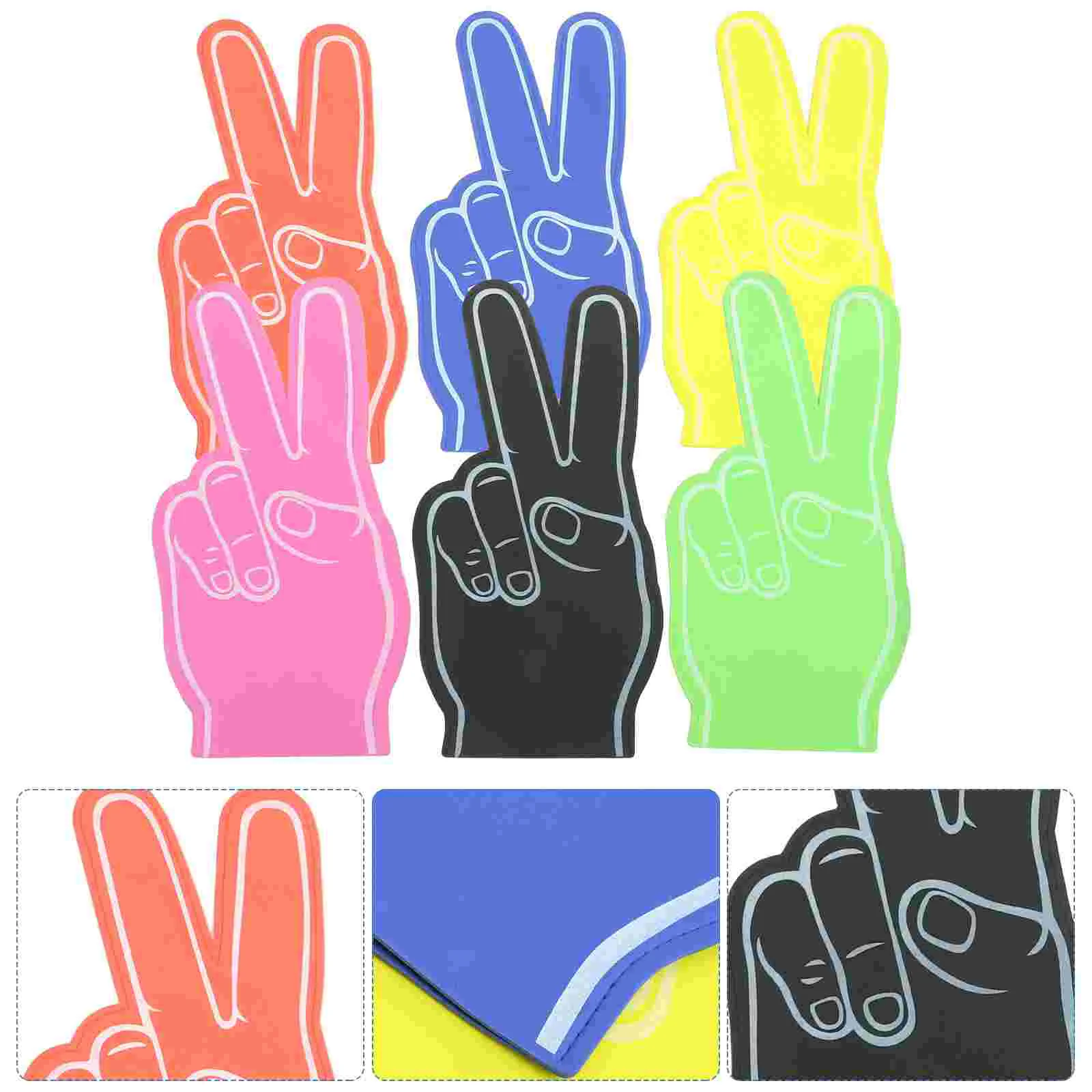 

6 Pcs Cheerleading Prop for Girls Foam Fingers Hands Bulk Party Favors