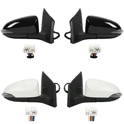 Car Outer Reversing Mirror 7 Line Left Right Side Mirror Assembly with Turn Signal Lamp For LHD Toyota Corolla E170 2014‑2019