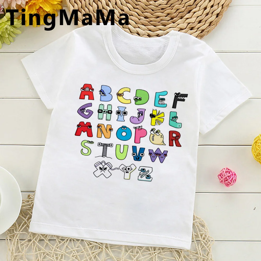 Coloring Alphabet Lore Kids t shirt women summer funny graphic Tee girl graphic clothes