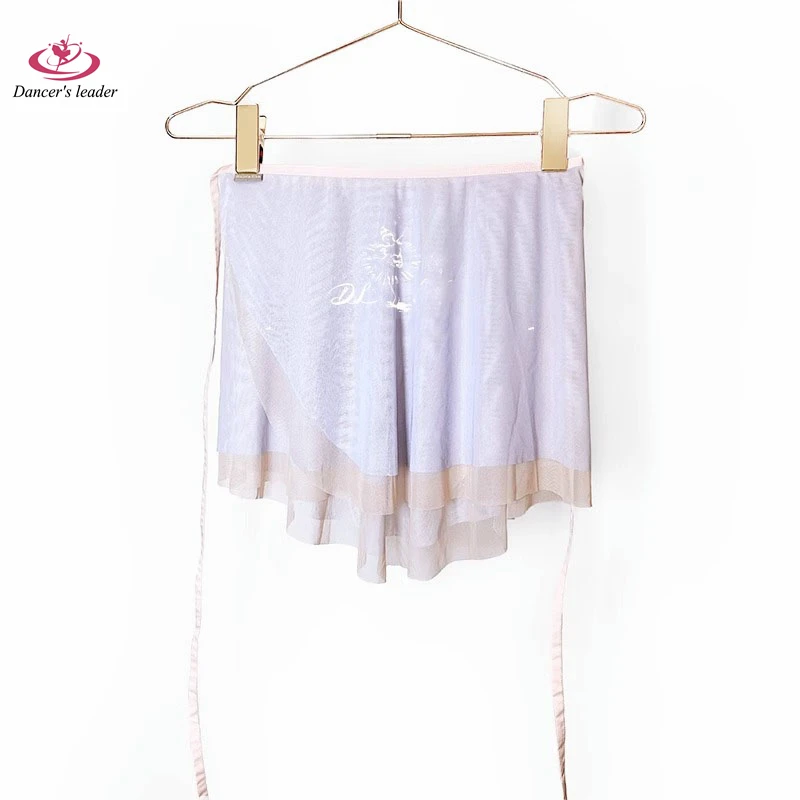 Women's Ballet Skirt Double Layer Mesh Skirt Pink Blue Lace up Women's Bodysuit Skirt Girl Practice Ballet Mini Skirt Image