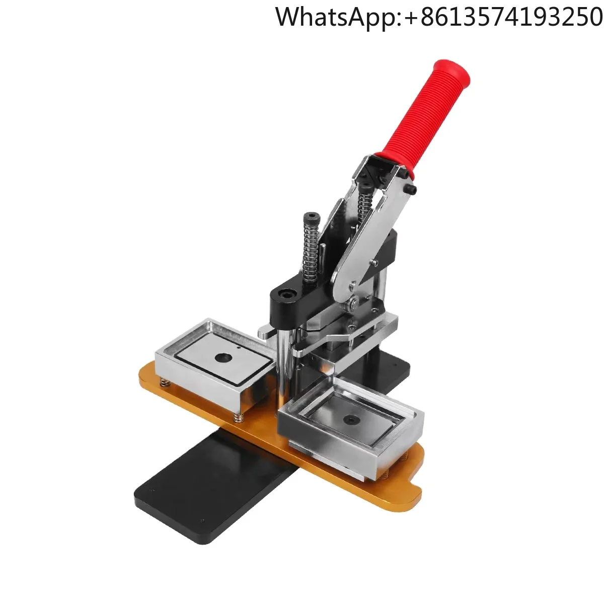 Grade 80*53 Manual All-Metal Tinplate Badge Making Machine for Fridge Badges Button New Steel Restaurant Rectangular Rotary