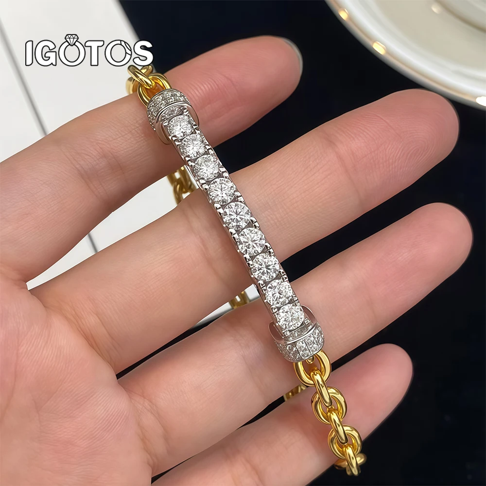 

Luxury 4mm Full Moisssanite Tennis Bracelet 925 Sterling Silver Fine Jewelry Gift Moisssanite Diamond Tennis Chain for Womenet