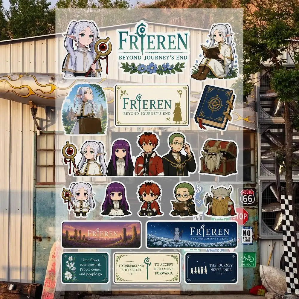 Frieren Beyond Journey’S End Aesthetic Stickers Waterproof PVC Decals for Car Motorcycle Skateboard Helmet Notebook
