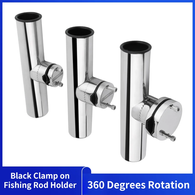 Alastin 25-32MM Stainless Boat Stainless Steel Clamp On Fishing Rod Holder Rails 1'' to 1-1/4'' Tube Yacht Accessorie