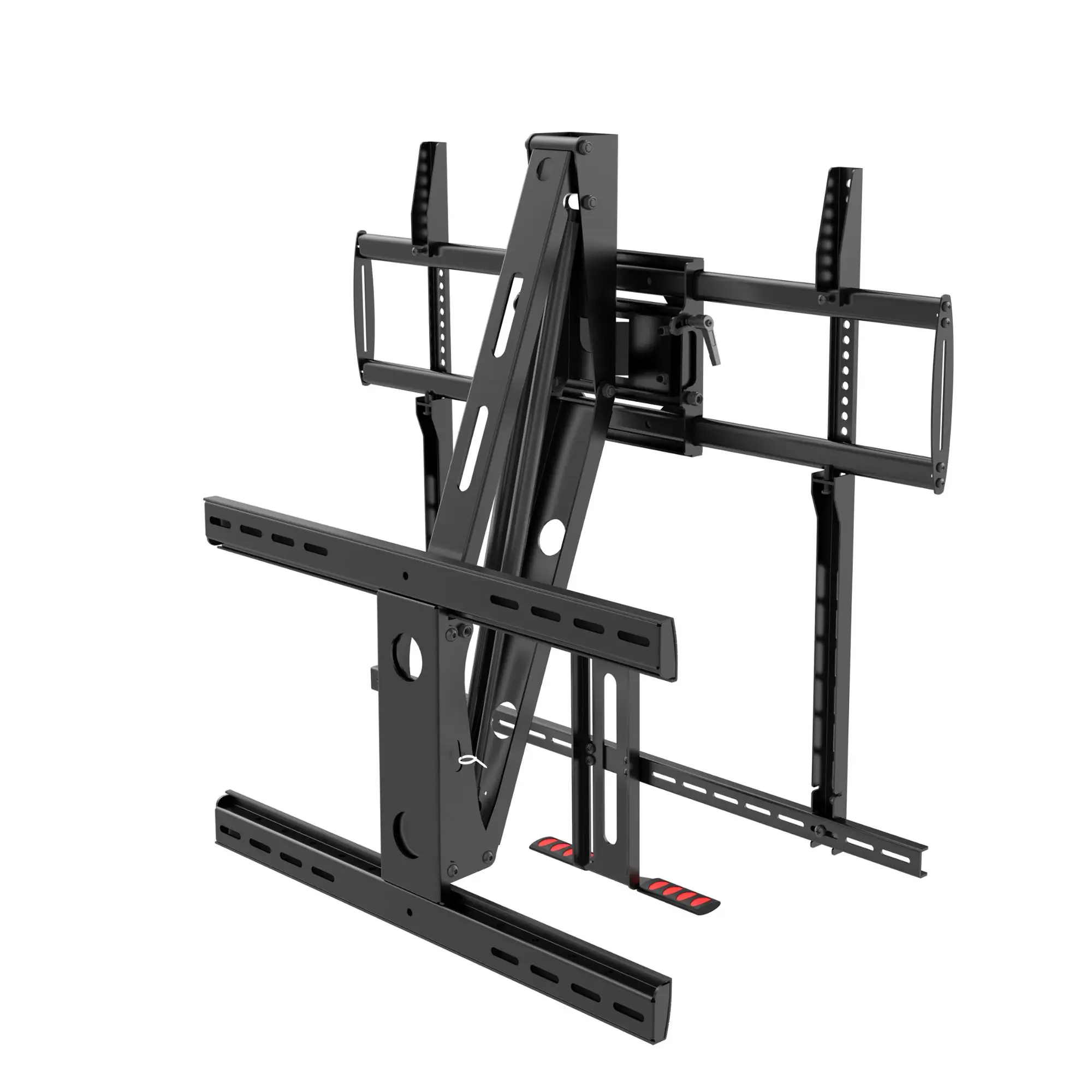 Tilt Swivel Full Motion Gas Spring Pull Up/Down Fireplace Mantel TV Wall Mount 63