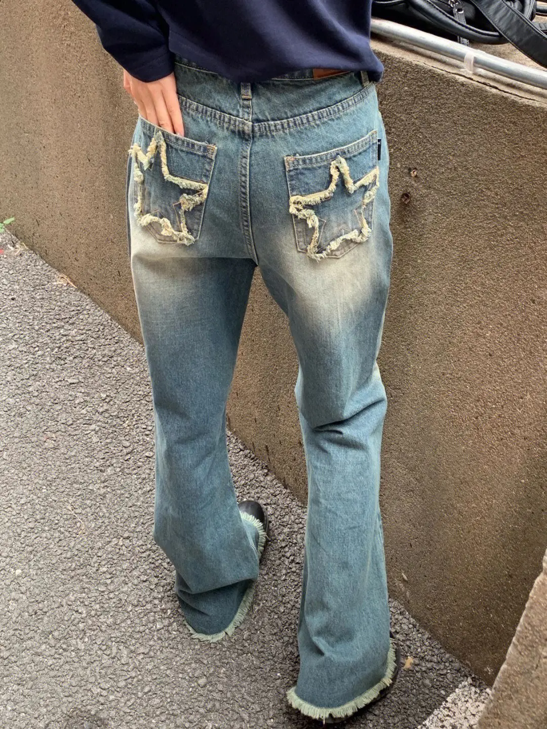 Damesblauwe Jeans Met Wijde Pijpen En Een Vintage Strakke Broek Met Hoge Taille En Wijde Streetwear Casual Ropa 2000S Jeans Y 2K-Broek