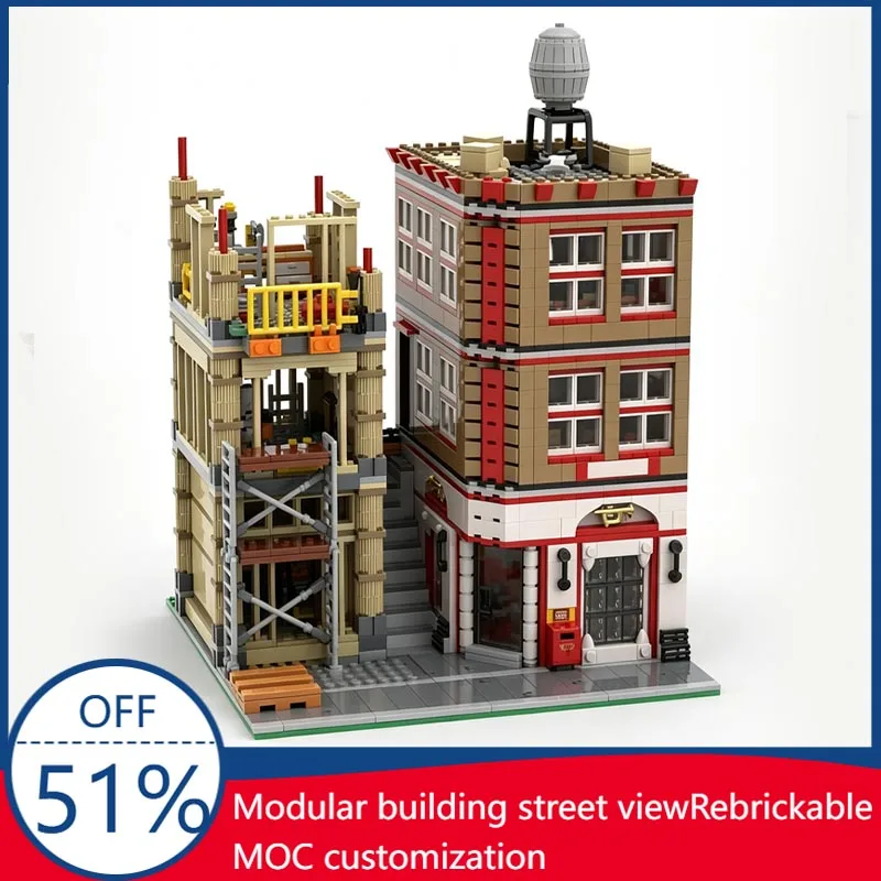 

NEW 2211PCS Post Office Construction Site Modular Building MOC Model Custom Blocks DIY Assembly Educational Toy For Display Gift