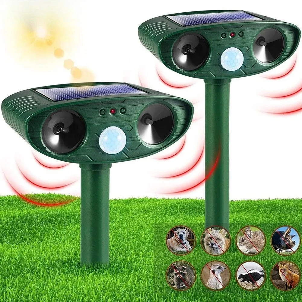 1pc Ultrasound Animal Repeller Solar Energy Cats And Dogs Repeller Rechargeable Garden FarmYard Waterproof Creature Deterrent