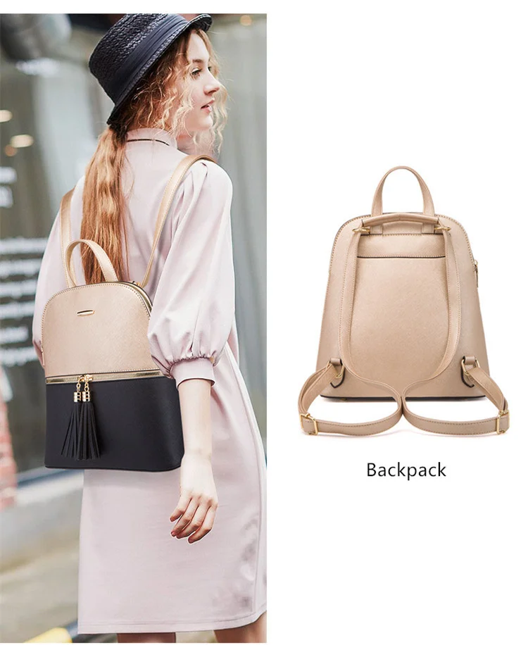 woman fashion backpack set female shoulder crossbody bag PU leather purse clutch luxury card holder women gift