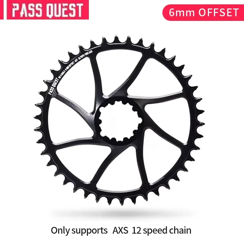 PASS QUEST (6MM Offset) for DUB Round Narrow Wide Chainring Only Supports AXS 12 speed chains Bicycle Accessories