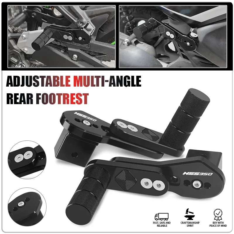 

Motorcycle Adjustable Rear Foot Pegs Footrest Pedals Multi-angle Telescopic Rear Passenger Footpeg For NSS350 NSS750 NSS 350 750