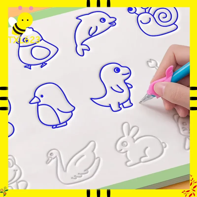 Children's Magic Copybook Groove Drawing Book for Kindergarten Basic Practice Book for Ages 3-14 Arts & Crafts Learning Tool